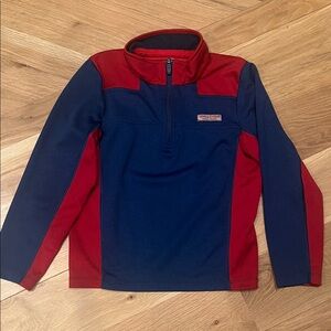Vineyard Vines Kids Performance Red and Navy Pullover